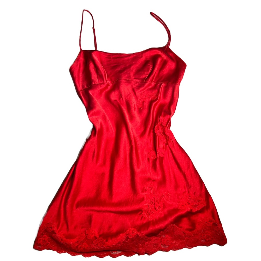 Victoria’s Secret y2k red silk slip XS